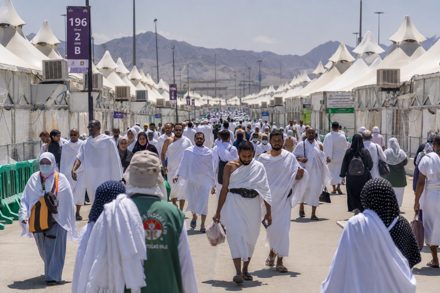 Walking through the tent city